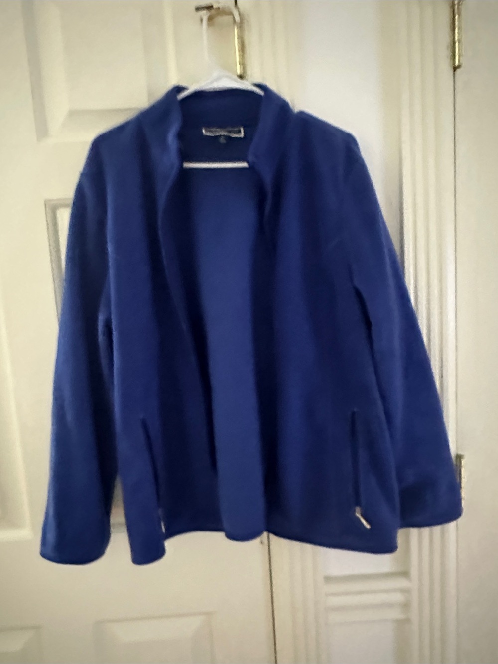 Karen Scott Royal Blue Open-Front Fleece Blazer